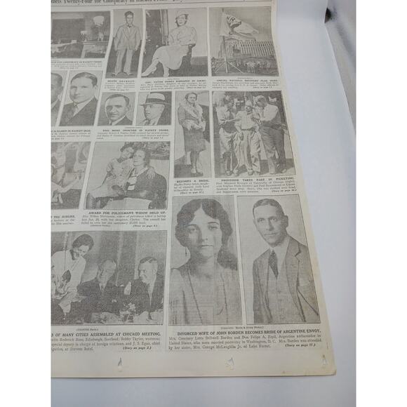 1933 Newspaper Page Raising First N R A Flag Jury Indicts 24 in Racket Probe - Picture 6 of 13